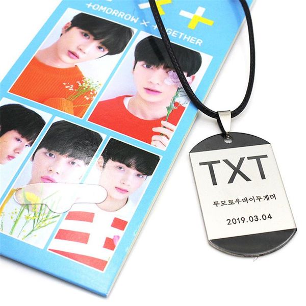 

party favor kpop txt necklace stainless steel tomorrow x together pendant fans gifts fashion choker accessories
