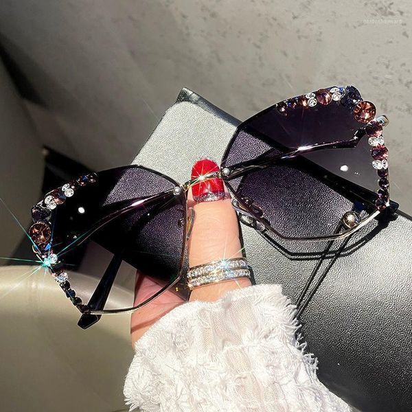 

net red diamond fashion sunglasses women small face anti 2021, White;black