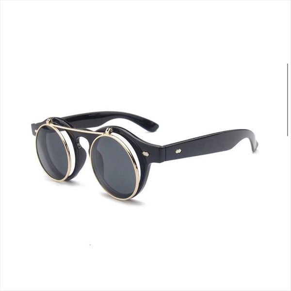 

Sunglasses Men Vintage Steampunk Goggles Clip On Retro Flip Up Eyeglasses Gothic Eyewear Punk Glasses Oculos, White;black