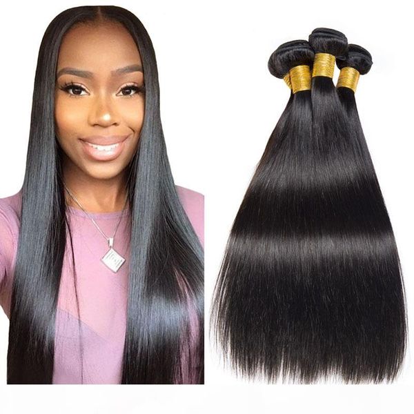 

brazilian remy straight hair weave natural black 22 24 26inch unprocessed human hair weave indian peruvian malaysian brazilian hair for sale