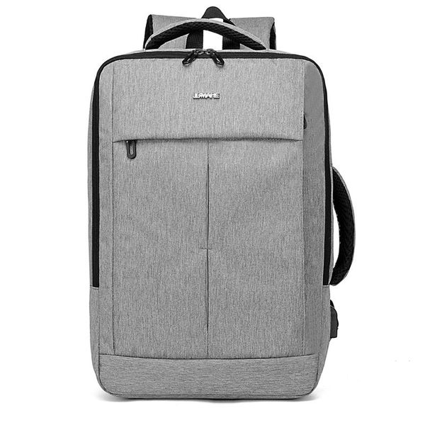 

2021 men's travel sports bag waterproof and anti-theft usb charging multifunctional solid color male business backpack
