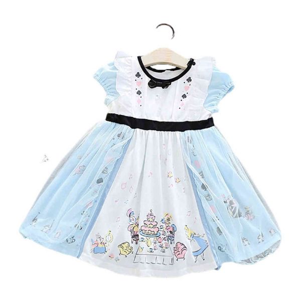 Маленькая девочка принцесса костюм дети девочка алиса платье новорожденного ребенка alice в стране чудес костюм дети день рождения платье вечеринка G1129