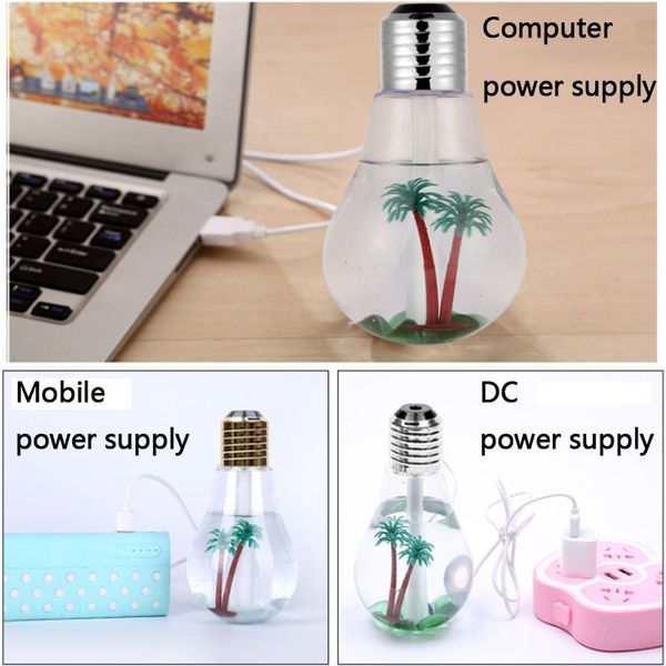 

usb bulb ultrasonic humidifier facial steamer creative colorful led night lamp essential oil diffuser face nebulizer mist spray