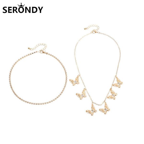 

chokers butterfly fashion choker necklace for women jewelry collares friends chains girl novel accessories aesthetics suspension xl10292, Golden;silver