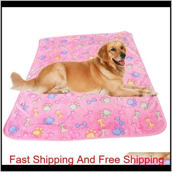 

pets winter blanket floral pet sleep warm paw print towel dog cat puppy fleece soft dog qylaoy homes2011