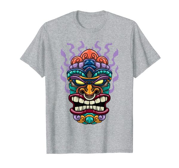 

tiki totem mask hawaiian god luau talisman cool gift idea t-shirt, White;black