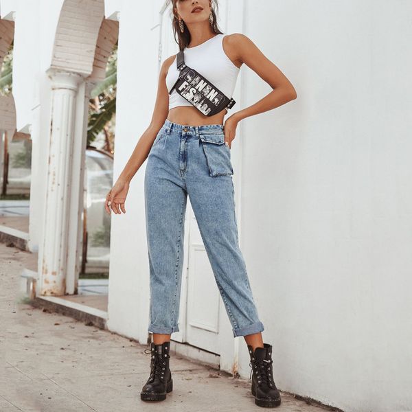 

women hip lift 2021 herfst winter stretch denim potlead black herbs slim ny women's broek, Blue