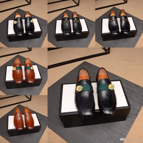 

mm business shoes luxury men formal brogue shoes men classic evening dress italian men dress shoes leather dress zapatos de hombre casual 33, Black