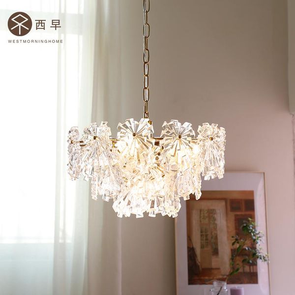 

pendant lamps art crystal glass chandelier modern light luxury living room dining bedroom