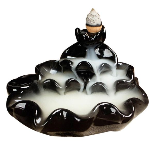 

fragrance lamps backflow censer smoking flow ceramic incense holder decoration for home garden lb