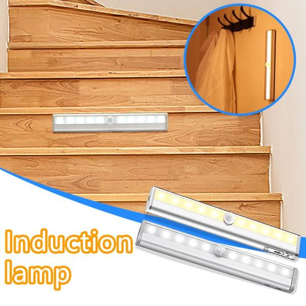 

wireless pir motion sensor light intelligent portable infrared induction lamp night lights for cabinet closet #t3g