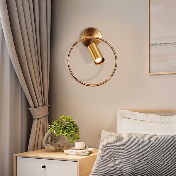 

wall lamp northern europe led warm/cold lighting 360 rotation 28/38 diameter minimalist round bedside