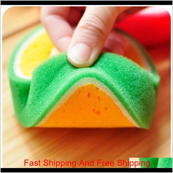 

cute fruit shape microfiber kitchen sponge for washing scouring pad washing towel sponges dishes clearing qylrji dh_seller2010