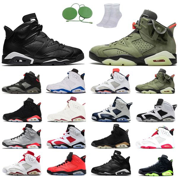 

6s man basketball shoes fashion colors white infared unc travis tinker olympic marron hare dmp carmine black cat angry bull cool trainers fl