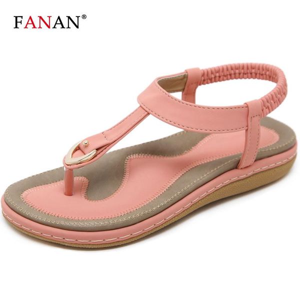 

fanan women's slip on summer sandals comfort flat sandals for women dressy girls gladiator beach shoes, Black