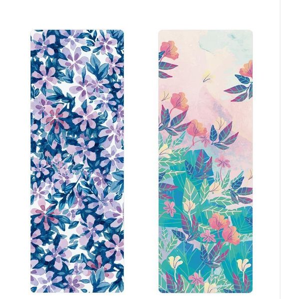 

4 mm thickness natural rubber suede yoga mat heathyoga blue sky yoga mat durable rubber non slippilates print blanket