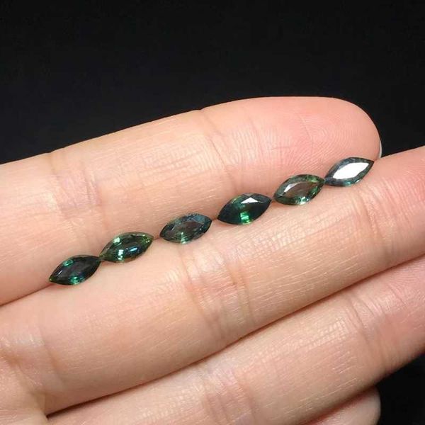 

craft marquise brilliant cut naturall sapphire loose stone 4m*8mm sapphire loose gemstone for ring h1015, Black