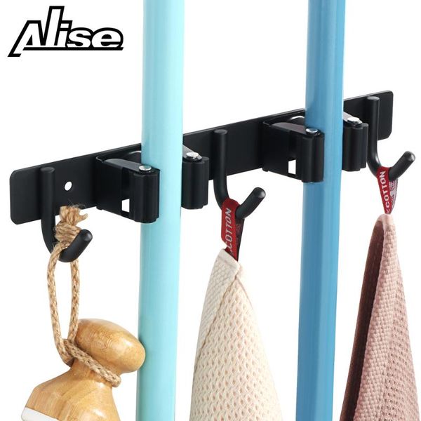 

broom holder heavy duty practical clip mop organizer wall mount hook stainless steel storage space saving hanger multifunctional