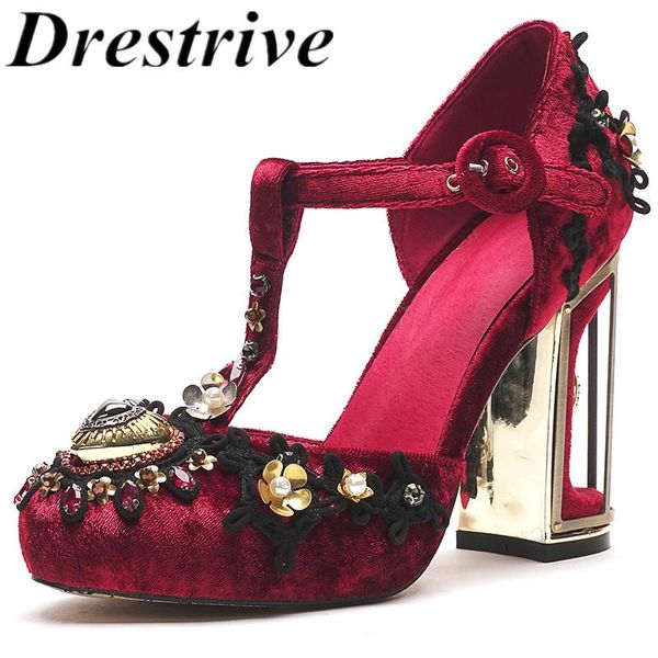 

sandals drestrive women silk round toe flower buckle 2021 summer arrival high heel shoes crystal black