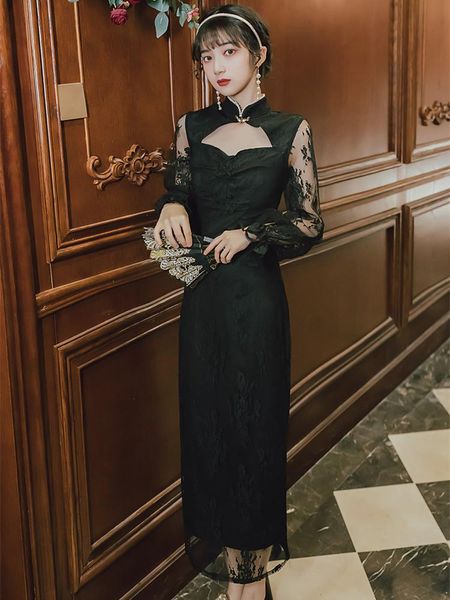 

ethnic clothing gauze embroidery restoring ancient ways young french cheongsam modified dress designs perceptual temperament, 3038, Red