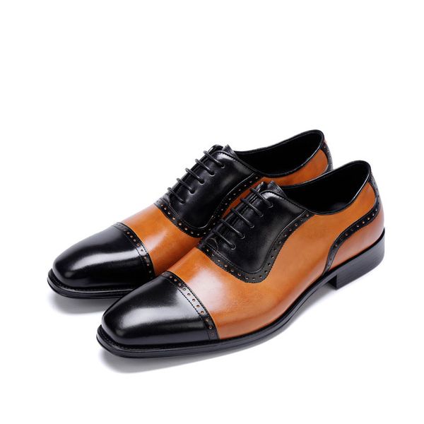 

dress shoes men oxford genuine cow leather mens formal shoes business shoes men oxford zapatos de hombre de vestir b66, Black