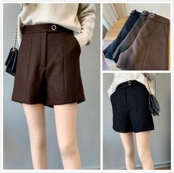 

2021 winter wool new loose suit shorts women 6kd0, White;black