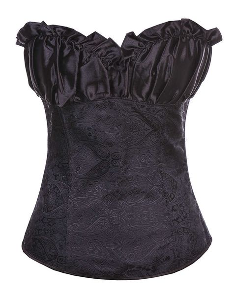 

waist shaped body shaping garment zipper chest support gathered court corset, Black;white