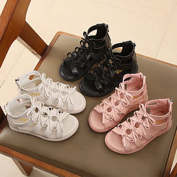 

70% off factory online girls' sandals roman shoes summer 2021 new zipper children's princess little girls' beach, Black