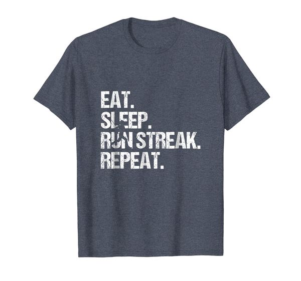 

eat sleep run streak running marathon t-shirt, White;black