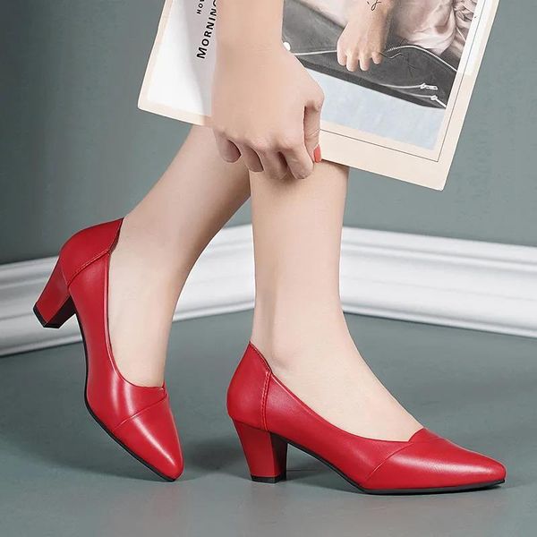 

dress shoes cresfimix zapatos de mujer women cute sweet square heel pumps lady casual street 5cm comfort stylish a9008, Black