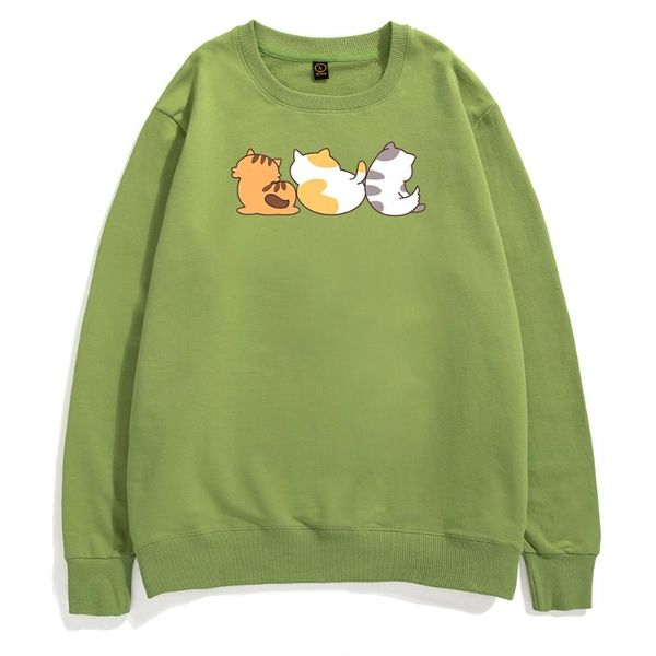 

men's hoodies & sweatshirts kawaii cartoon cat hoodie male fashion casual clothes cute cats sweatshirt hip hop funny streetwear cotton, Black