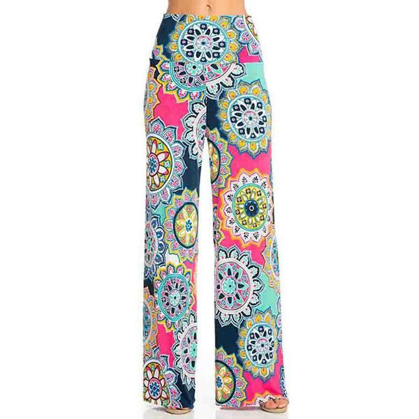 

women's pants & capris 2021 summer women elements printed wide-leg trousers slacks for floral linen, Black;white