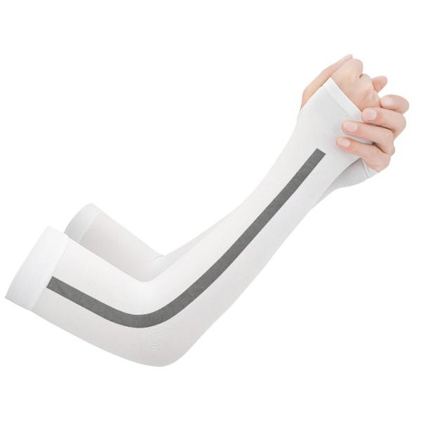 

1pair smooth anti slip soft uv protection men women travel elastic cooling beach outdoor sports summer arm sleeves compression, Black;gray