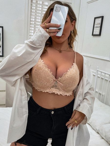 

plus floral lace underwire bra u4xm#, Black;white