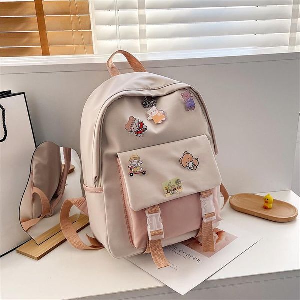 

backpack schoolbag female high school student junior small canvas men bags