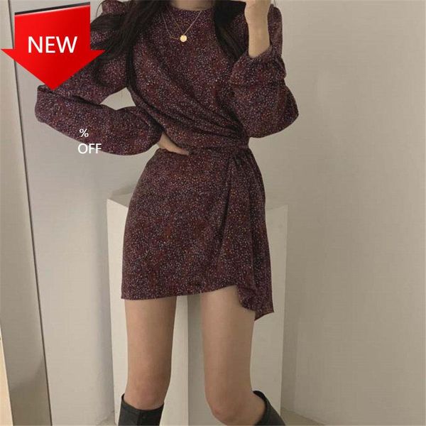 

casual dresses office lady 2021 chic elegance all-match plus size feminine mini waist-controlled irregular drawstring, Black;gray