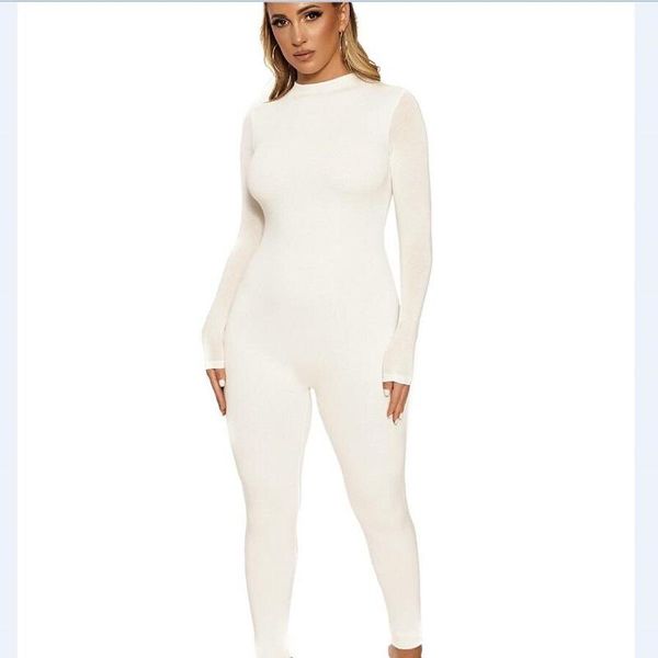 

women's jumpsuits & rompers style solid black / white women skinny full sleeve catsuits length casual gym