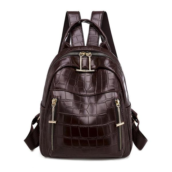 

outdoor bags bag women 2021 japanese style pure color backpack pu
