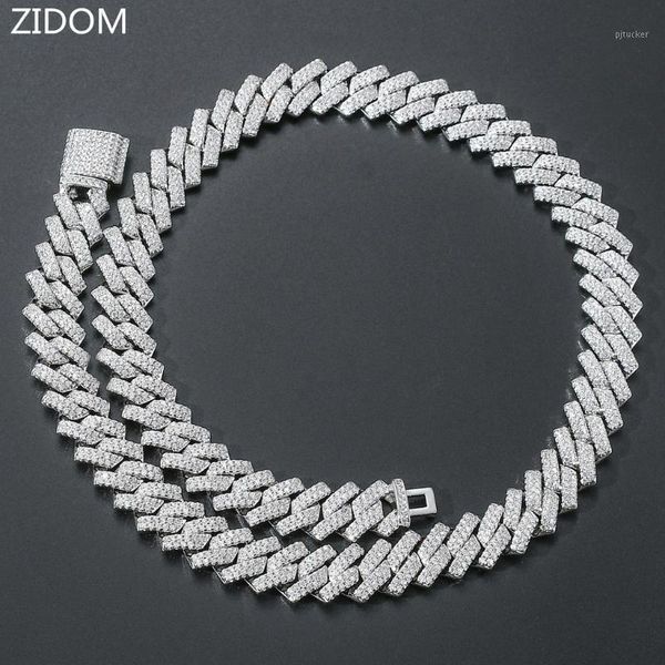 

chains hiphop iced out bling chain for men miami cuban necklace zircon luxury micro paved cz fashion hip hop jewelry1, Silver