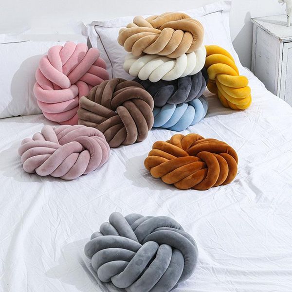 

cushion/decorative pillow 40cm hand-woven cushion ball decorative sofa for living room soft plush knot woven home decor