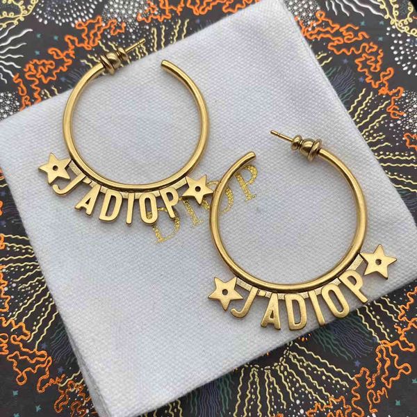 

new star earrings letter high version black friday deals, Silver