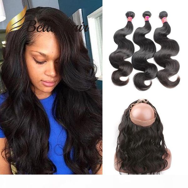 

360 lace frontal with bundles wet n wavy peruvian human hair body wave 3 bundles and frontal sew in unprocessed virgin hair, Black;brown