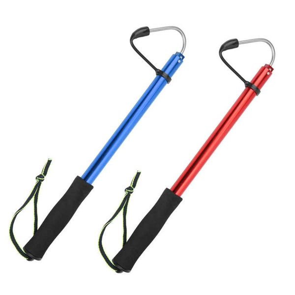 

fishing hooks 90/120cm gaff with stainless sea spear hook tackle ice boat eva alloy pole tool