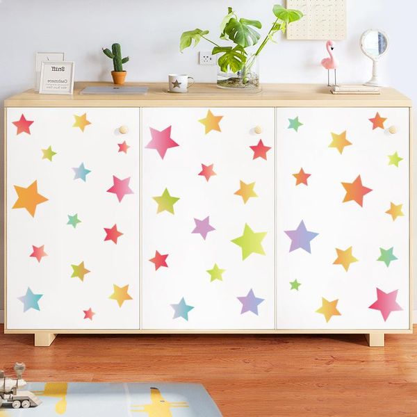 

wall stickers gradient stars sticker for children room kids decor self-adhesive kindergarten decoration home