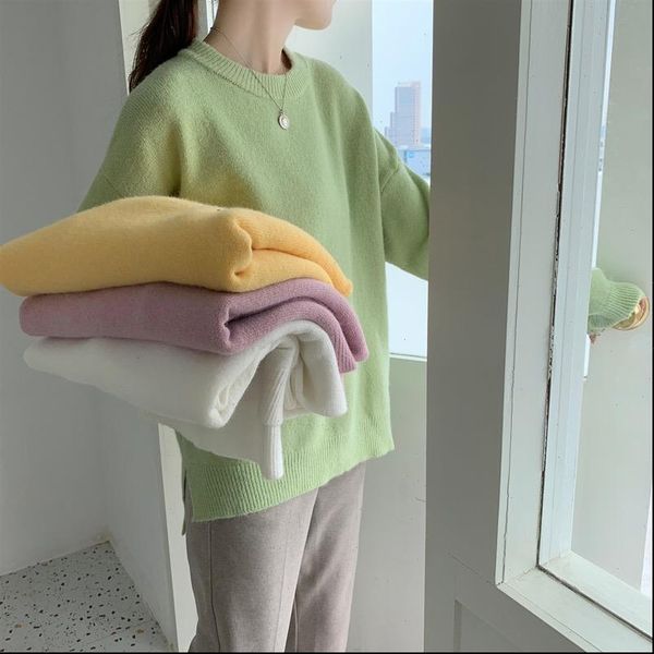 

autumn winter casual o neck women sweater long sleeved female knitted jumpers pullover sweater knit drop shipping, White;black