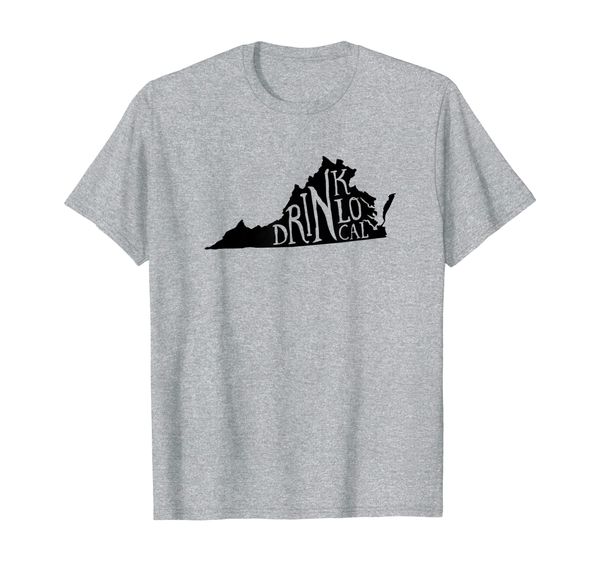 

drink local virginia state outline craft beer t-shirt, White;black