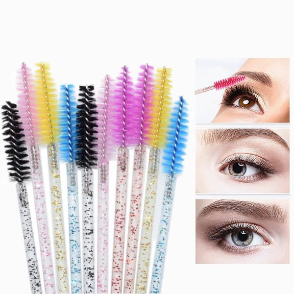 

makeup brushes good quality disposable 30 pcs/pack crystal eyelash brush diamond handle mascara wands extension tool
