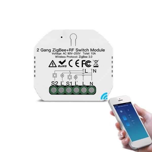 

smart home control remote wifi switch tuya zigbee 3.0 relay module 2 gang rf app work for alexa google