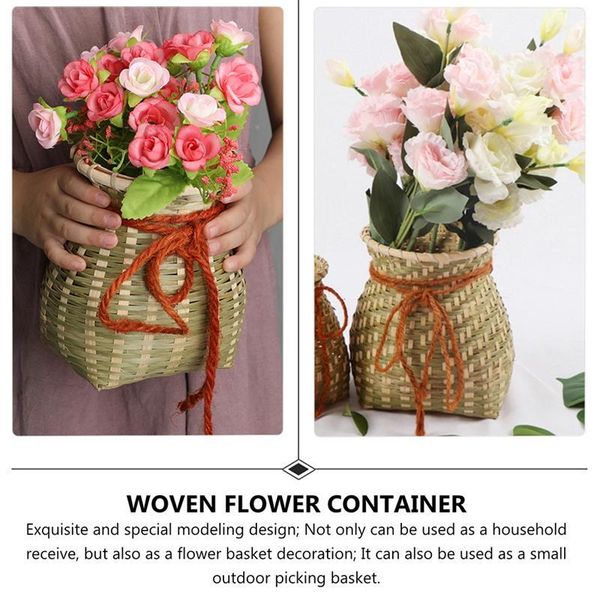 

storage baskets handmade bamboo woven basket container flower