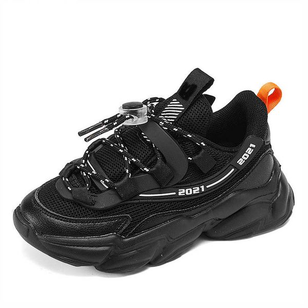 

athletic kids shoes sports footwear canvas boys sneakers children d1496, Black